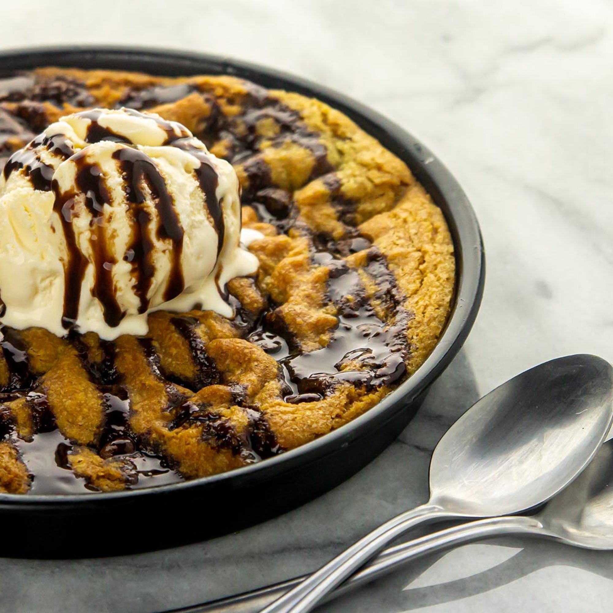 Shareable Air Fryer Chocolate Chip Skillet Cookie